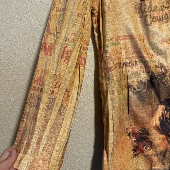 DB SPORT Jacket Size Small Longline‎ Horse Butterflies Boho Floral Vintage - Picture 6 of 9